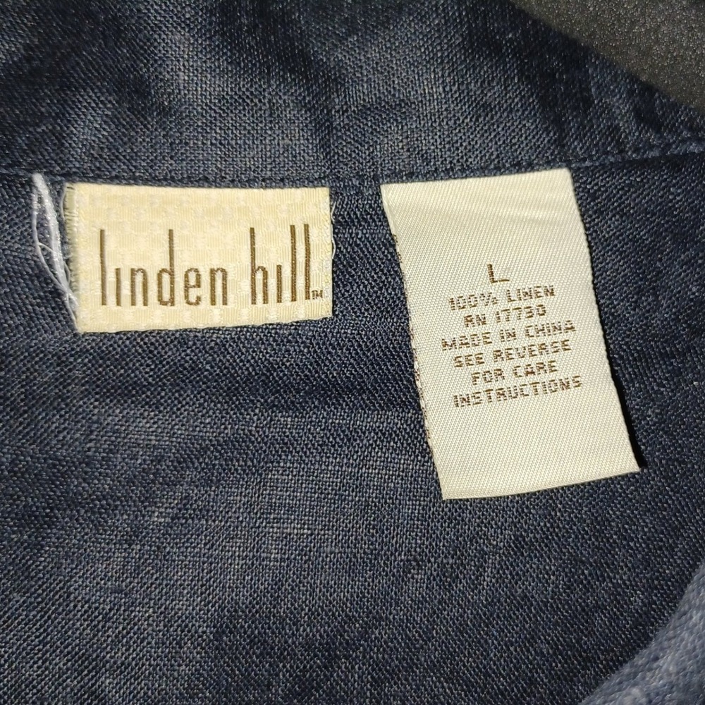 Linden Hill Linen Shirt Jacket Womens L Black Lagenlook Capsule Coastal Layer - Picture 4 of 8